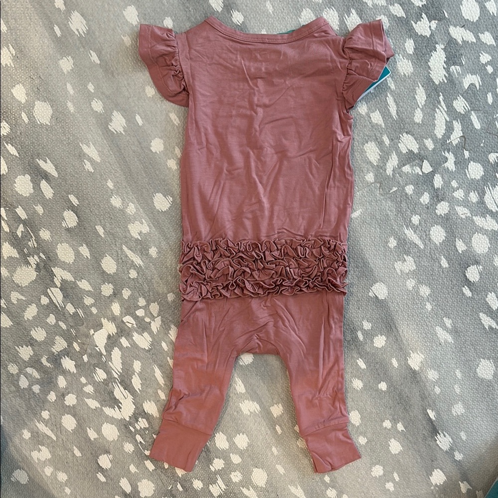 Ruffled Mauve Baby Romper